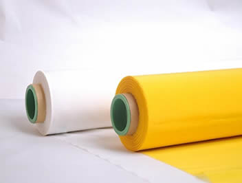 Two rolls of quality electronic printing mesh in white and yellow